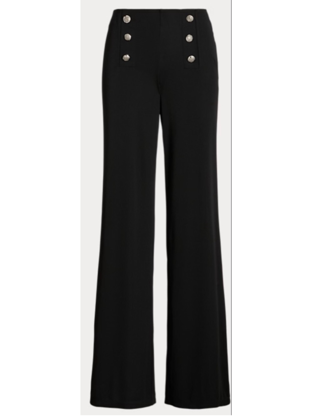 Ralph Lauen Black vintage  sailor botton front slacks. Wide leg. High waisted. - Picture 3 of 14